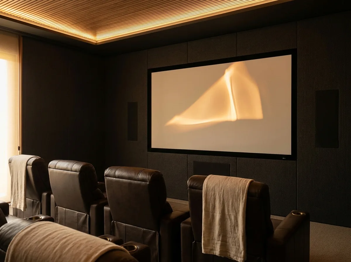 Home theater Alphaville com som embutido e tela 4K